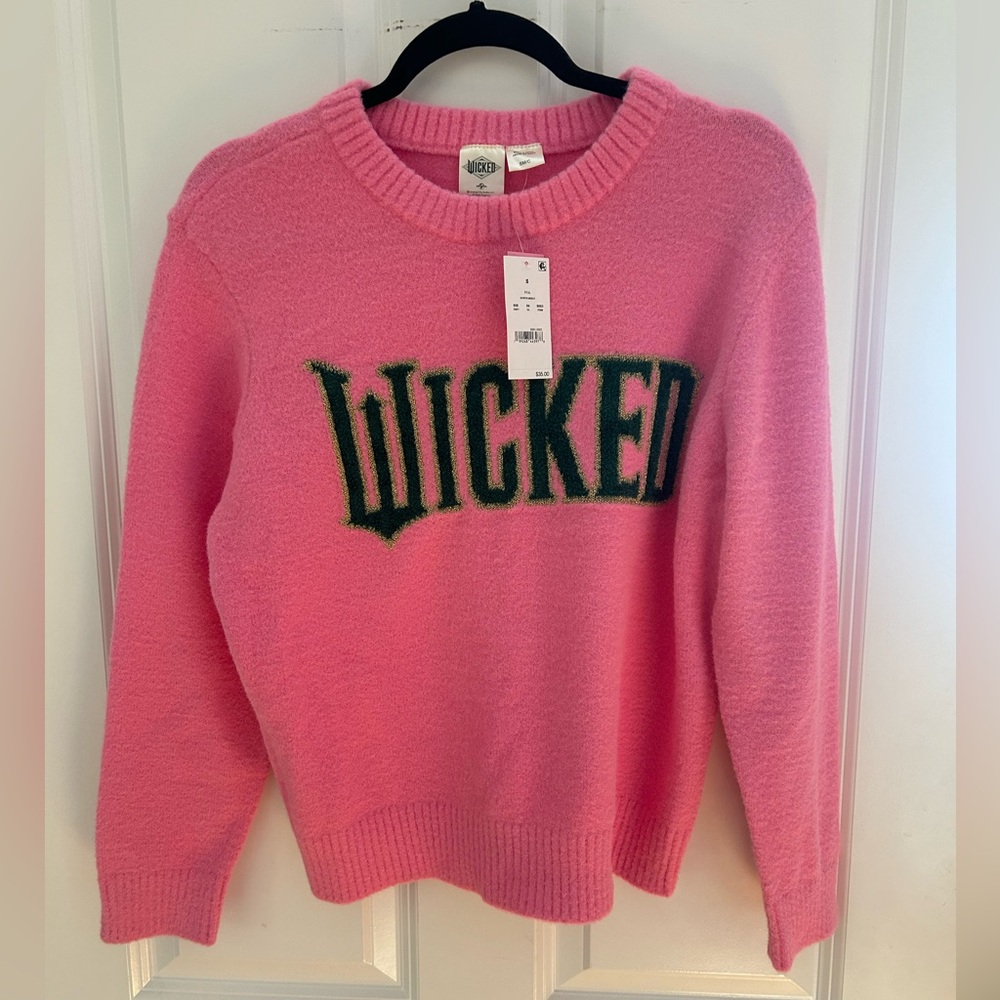 Target Pink Sweater with Green 'Wicked' Design